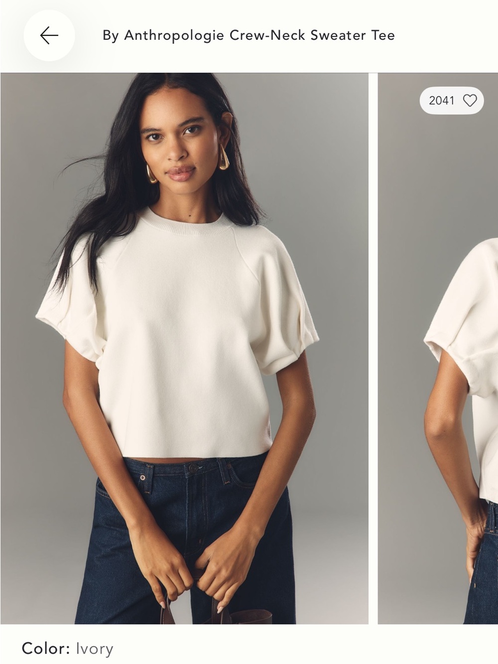 Anthropologie crew neck sweater tee
